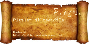 Pittler Ézsaiás névjegykártya
